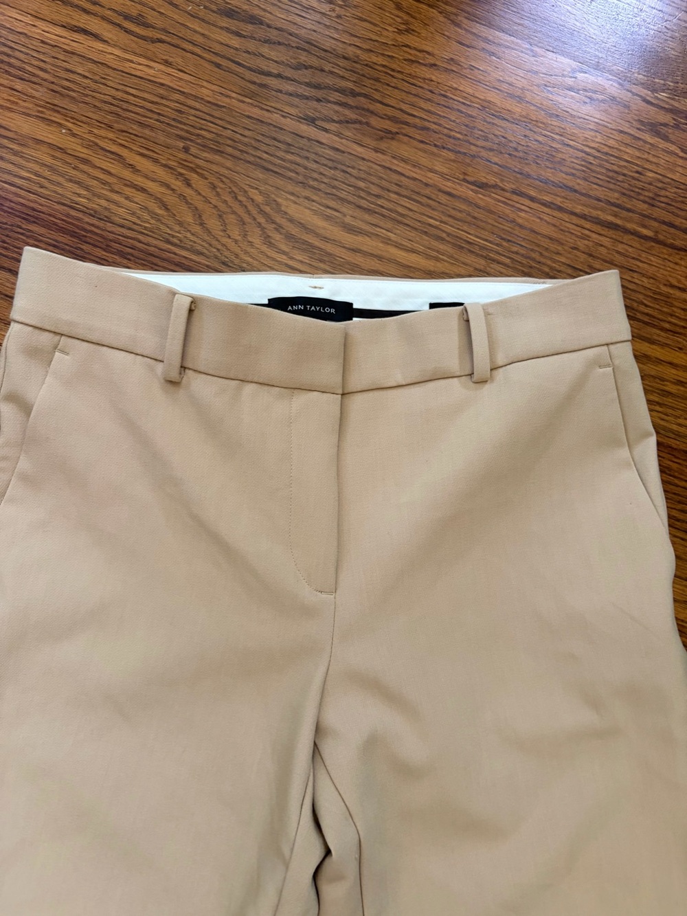 *Ann Taylor Beige Straight-Leg Dress Pants - Picture 3 of 6